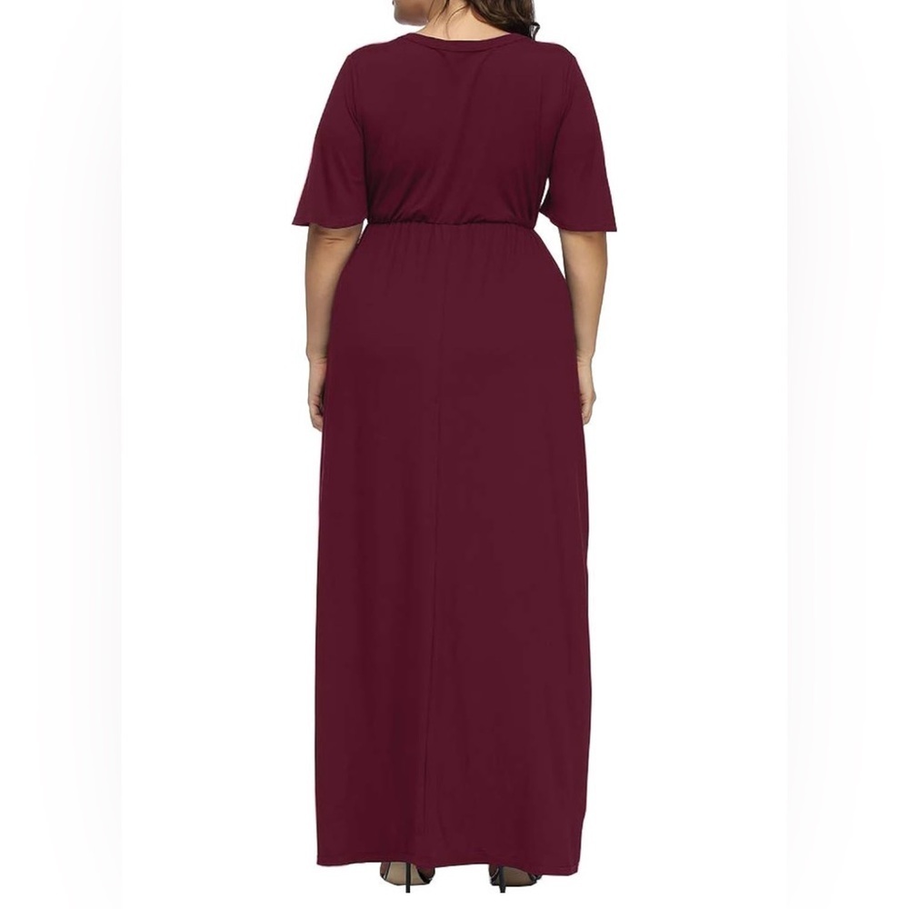 ALLGRACE Maroon Maxi Dress Size 2XL Plus size - Picture 5 of 9